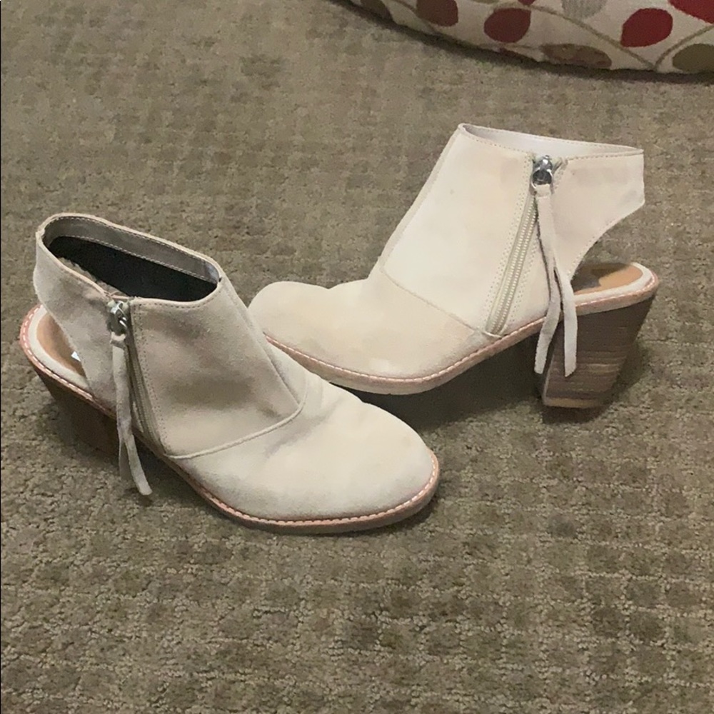 DV by dolce vita cream suede leather booties